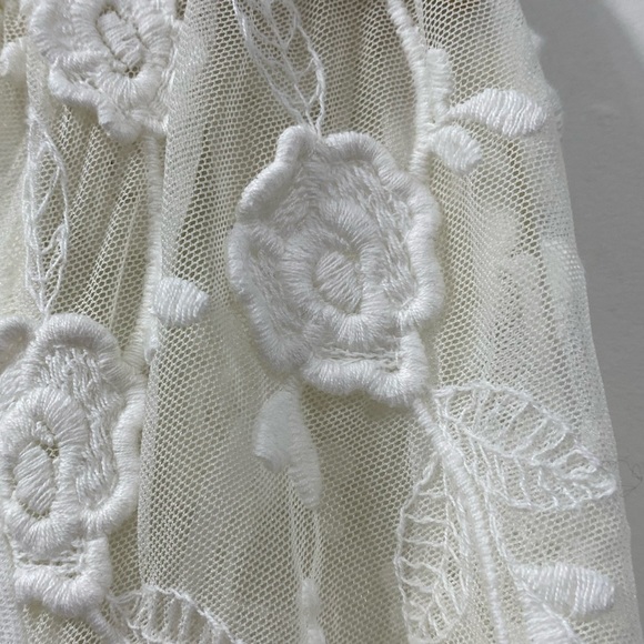 Parisian Collection White Lace Boat neck Short Sleeve Blouse Top size M - Picture 10 of 14